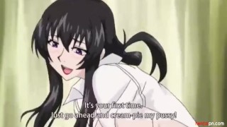 Huge-chested anime mommy fucks a schoolboy gamer | Uncensored Scene